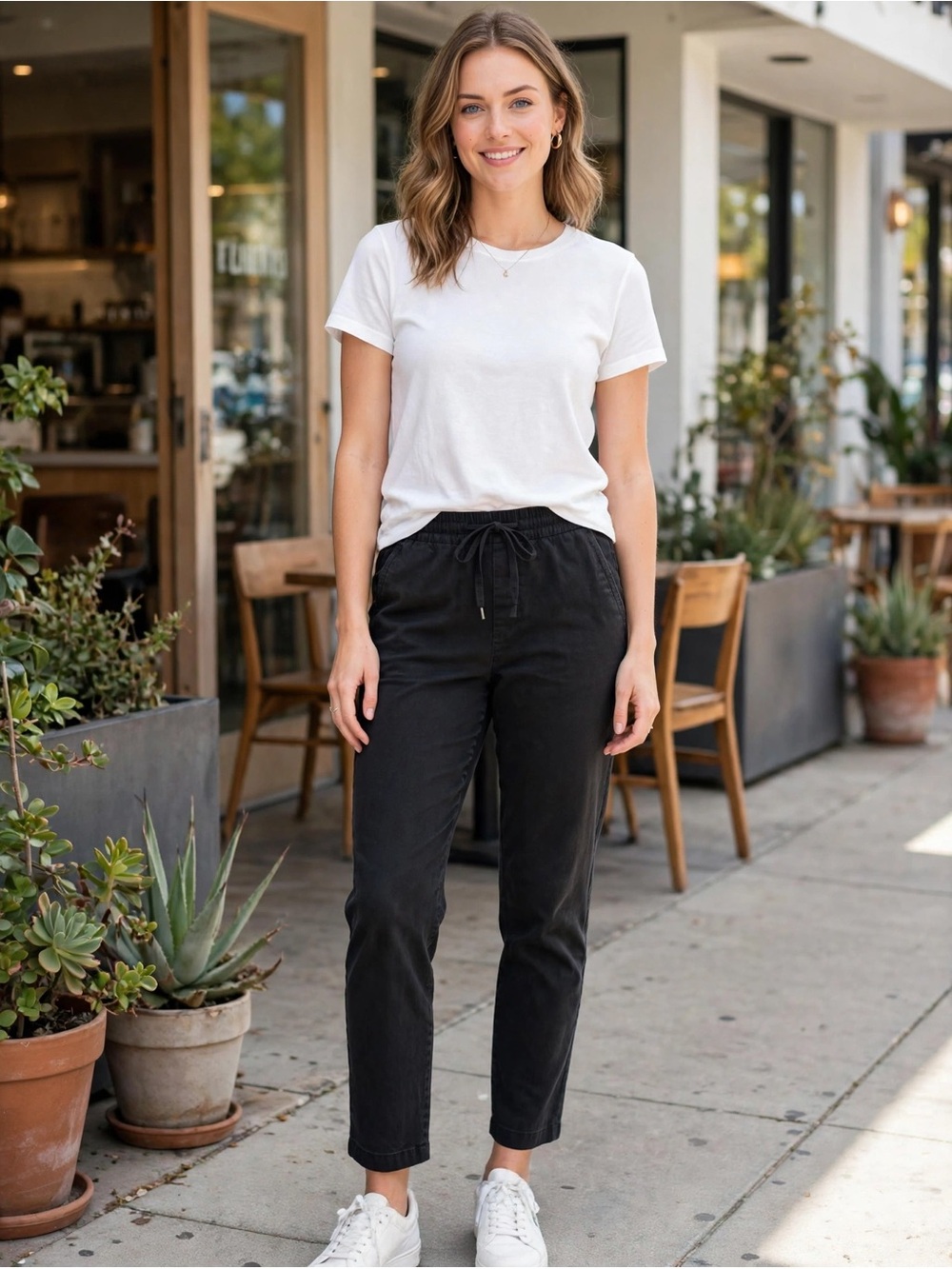 GAP Black Drawstring Ankle Pants